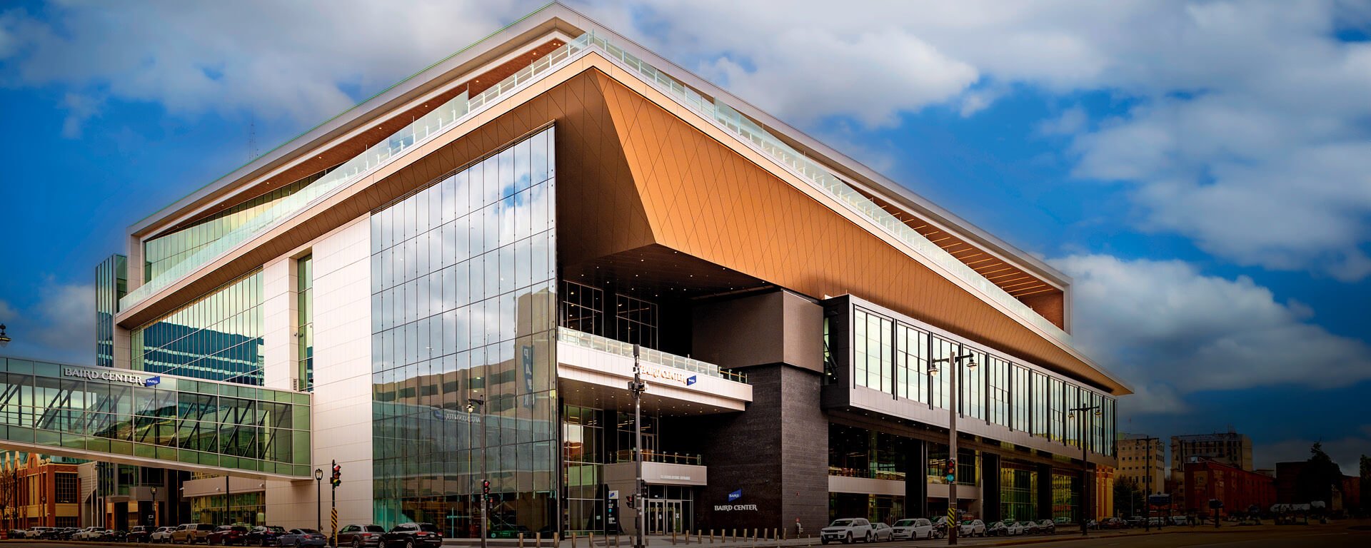 Photo of the exterior of the Baird Center