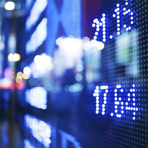 Abstract image of a stock ticker sign