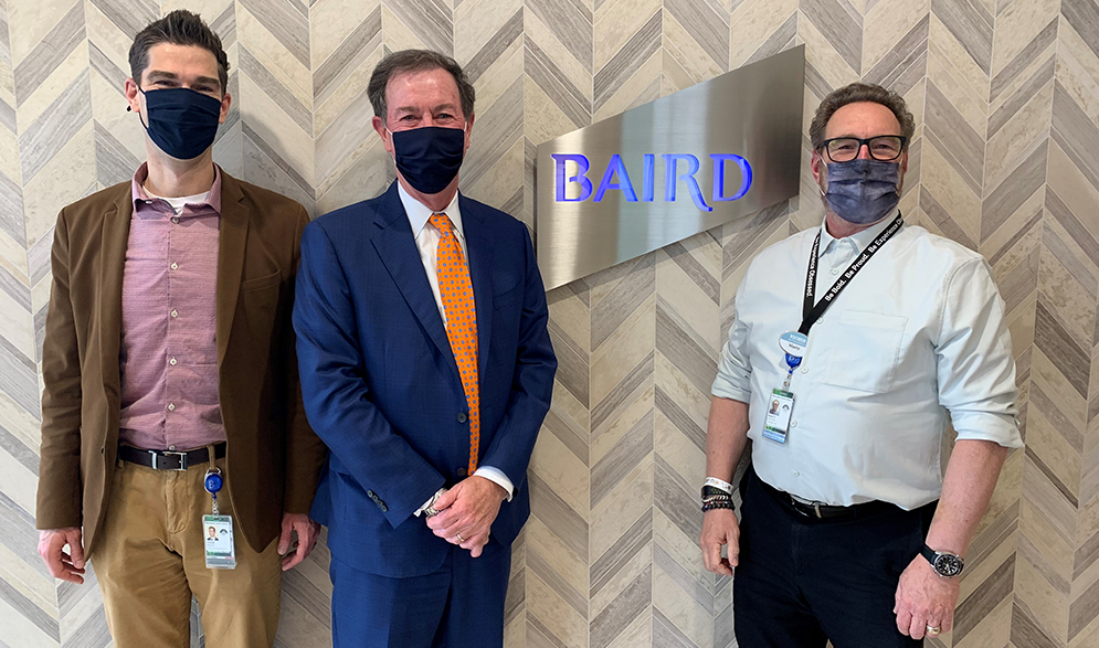 WCD Senior Vice President and Chief Financial Officer Steve Marsh, Baird Public Finance Investment Banker John Mehan (retired, 2023) and WCD President and Chief Executive Officer Marty Brooks.