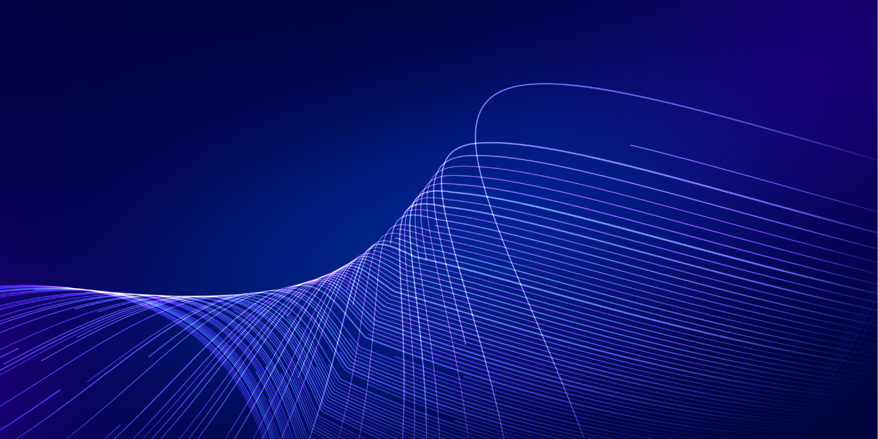 Abstract image with blue background and lines forming a save shape