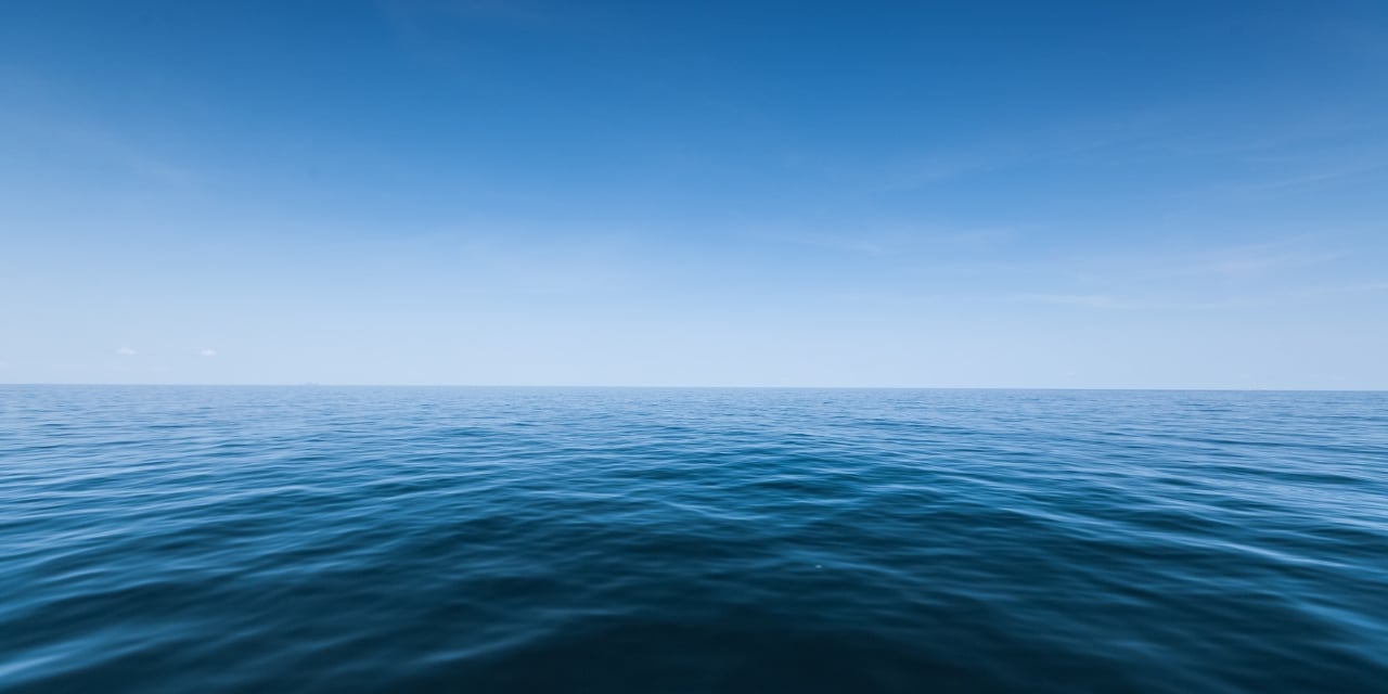 Photo of the horizon over the ocean.