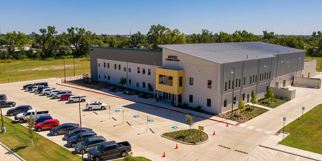 Aerial image of the ASTEC elementary school