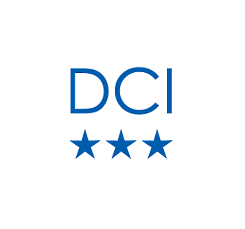 DCI logo with three stars below the letters DCI