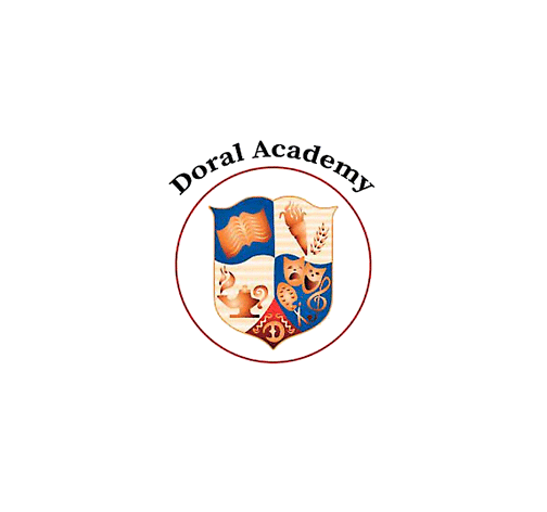 Doral Academy of Idaho logo including text and shield