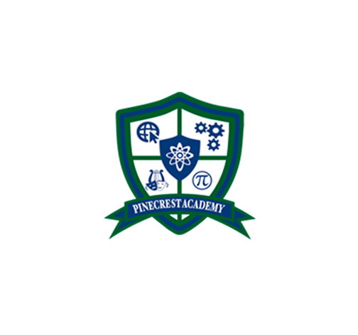 Pinecrest Academy of Idaho green and blue logo